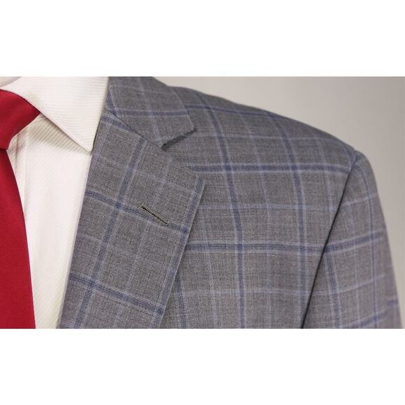 Brooks Brothers Regent BrooksCool Gray/Blue Windowpane 2-Btn Wool Suit 41R - Picture 4 of 12